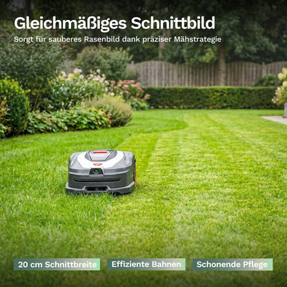 Gleichmäßiges Schnittbild – für einen perfekt gepflegten Rasen dank präziser und effizienter Mähstrategie