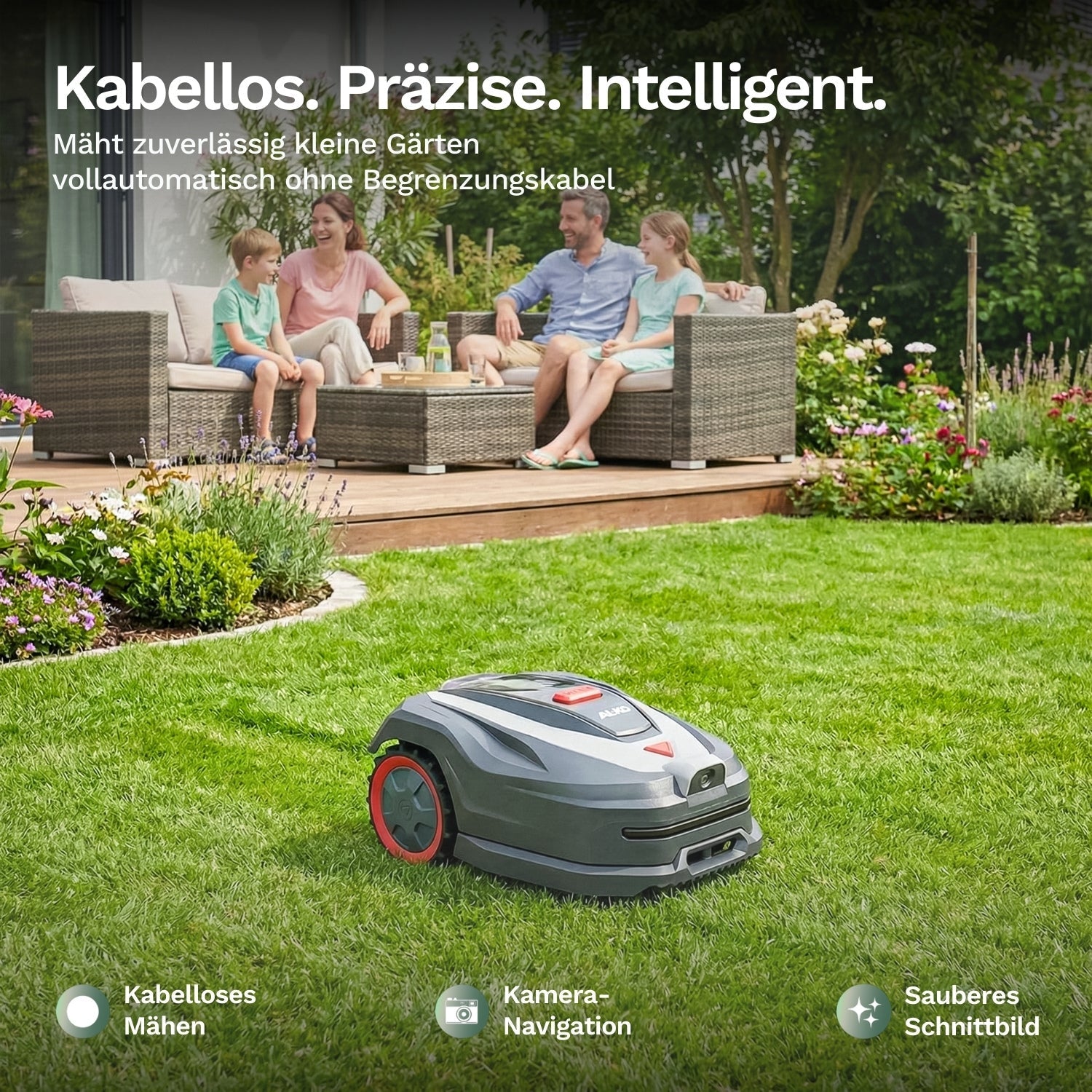 Kabellos. Präzise. Intelligent. – Der smarte Mähroboter für mühelose Rasenpflege ganz ohne Begrenzungskabel