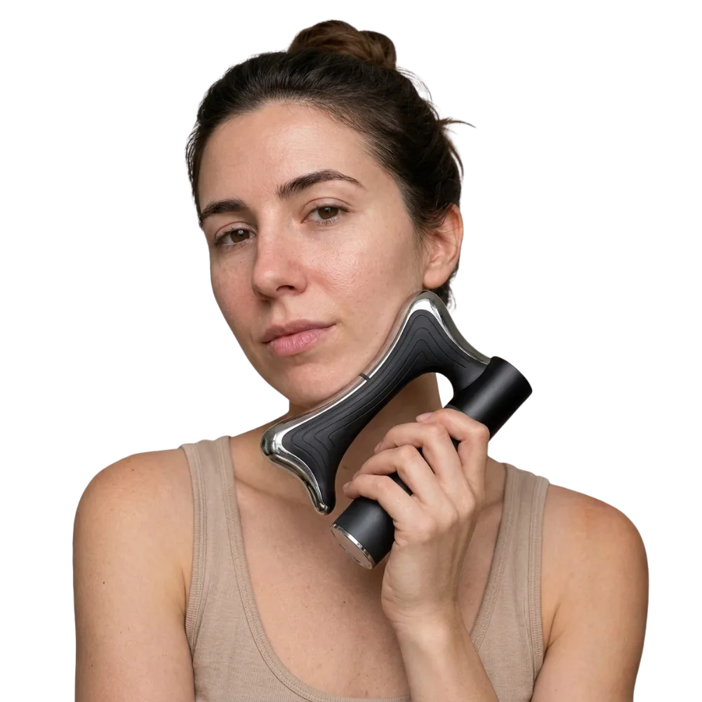 NIVAROQ Massagegerät zur Gesichtspflege mit gezielter Anwendung an Kinn und Hals für eine einfache Pflegeroutine zu Hause