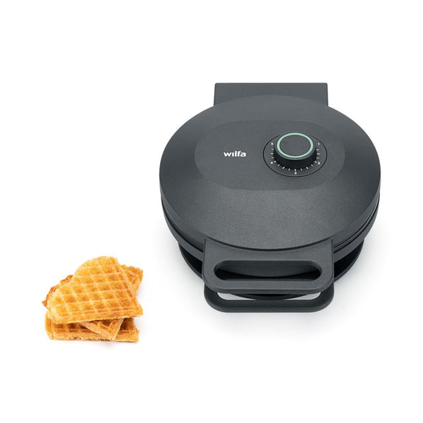 Wilfa Joy Waffeleisen mit rundem Deckel, Thermostatregler und Standfuss